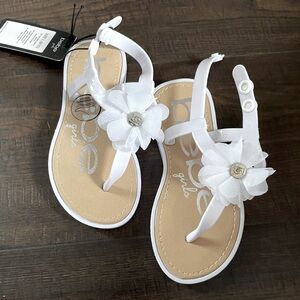 Bebe girls sandals snap buckle with chiffon flowers Size 9-10 Toddler